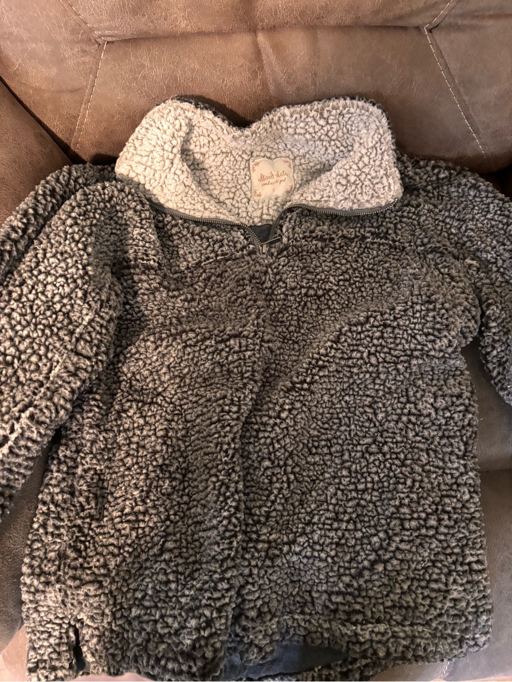 ALTRD STATE Cozy Sherpa Half-Zip Pullover Sweater - Gray